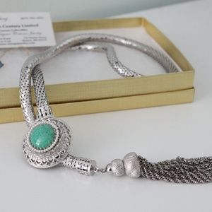 Vintage Whiting and Davis Mesh Lariat Necklace